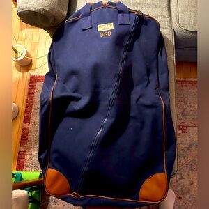 Vintage Lands End Canvas Leather Garment Bag